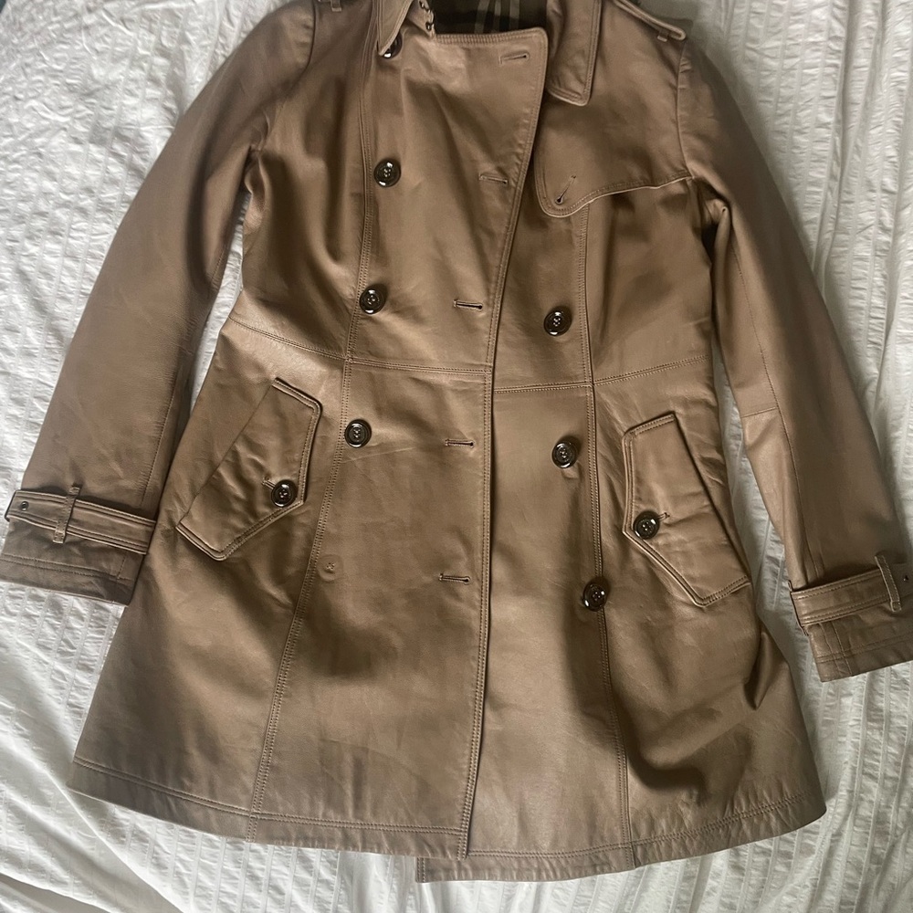Rare Burberry Japan (Sanyo Shokai) Spanish Lambskin DoubleLeather Trench Coat